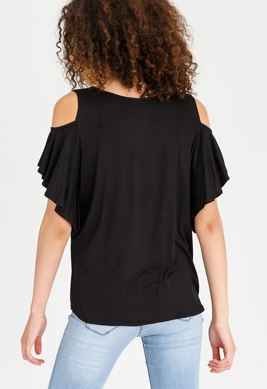 edit - Cold-shoulder Top Black