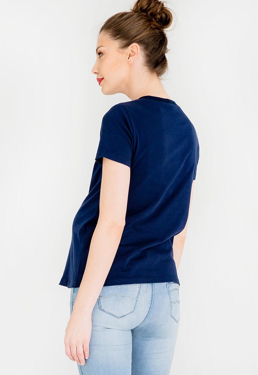 edit Maternity - Le Bump Slogan T-shirt Navy