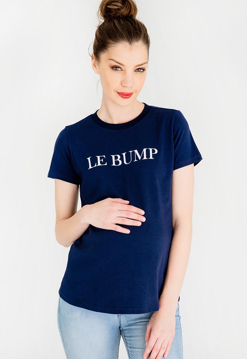 edit Maternity - Le Bump Slogan T-shirt Navy