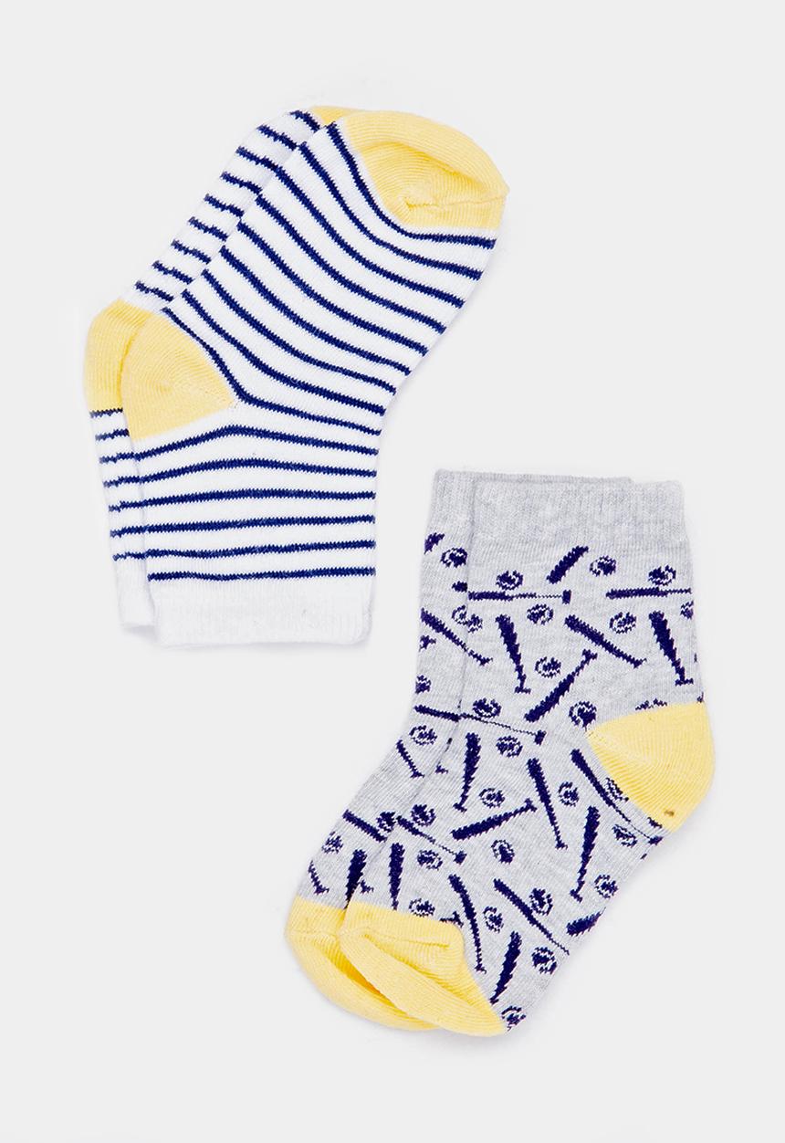 MINOTI - 2 Pack Baseball detail Ankle Socks Multi-colour