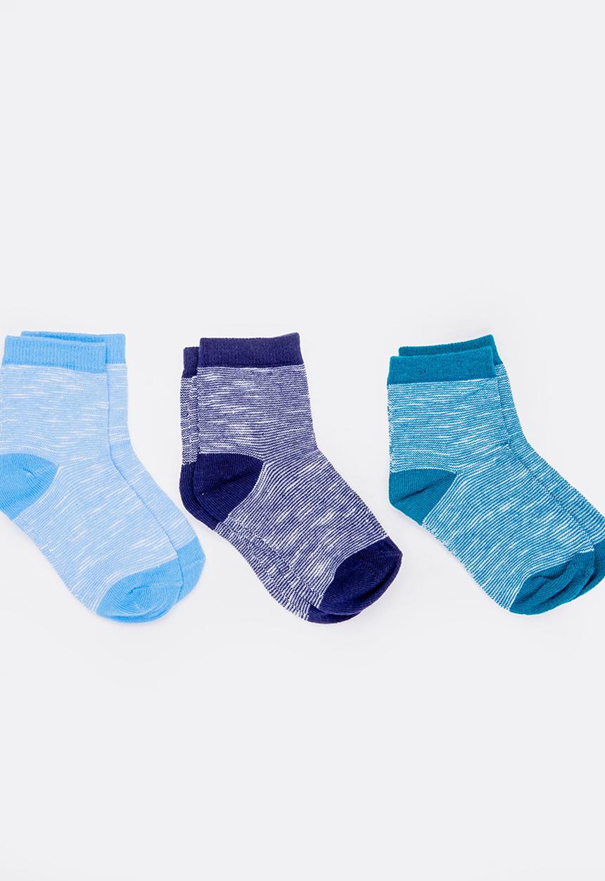 MINOTI - 3 Pack Space Yarn Ankle Socks Multi-colour