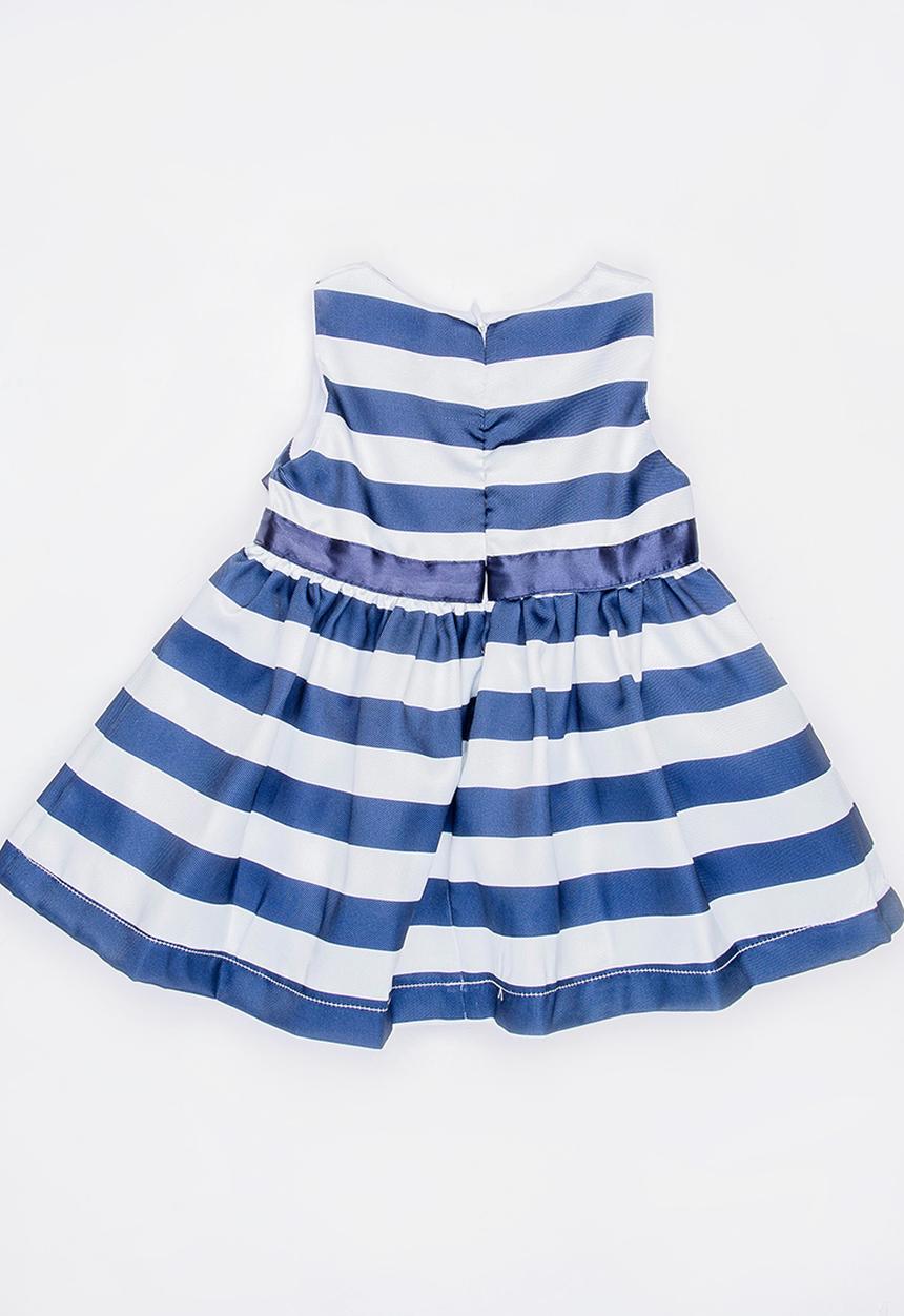 MINOTI - Paris Stripe Dress and Large Belted Bow Navy & White