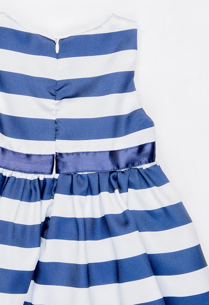 MINOTI - Paris Stripe Dress and Large Belted Bow Navy & White