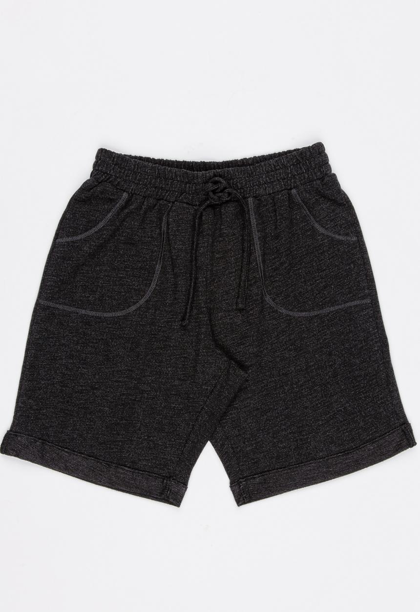 Rebel Republic - Knit Pull On Shorts Charcoal