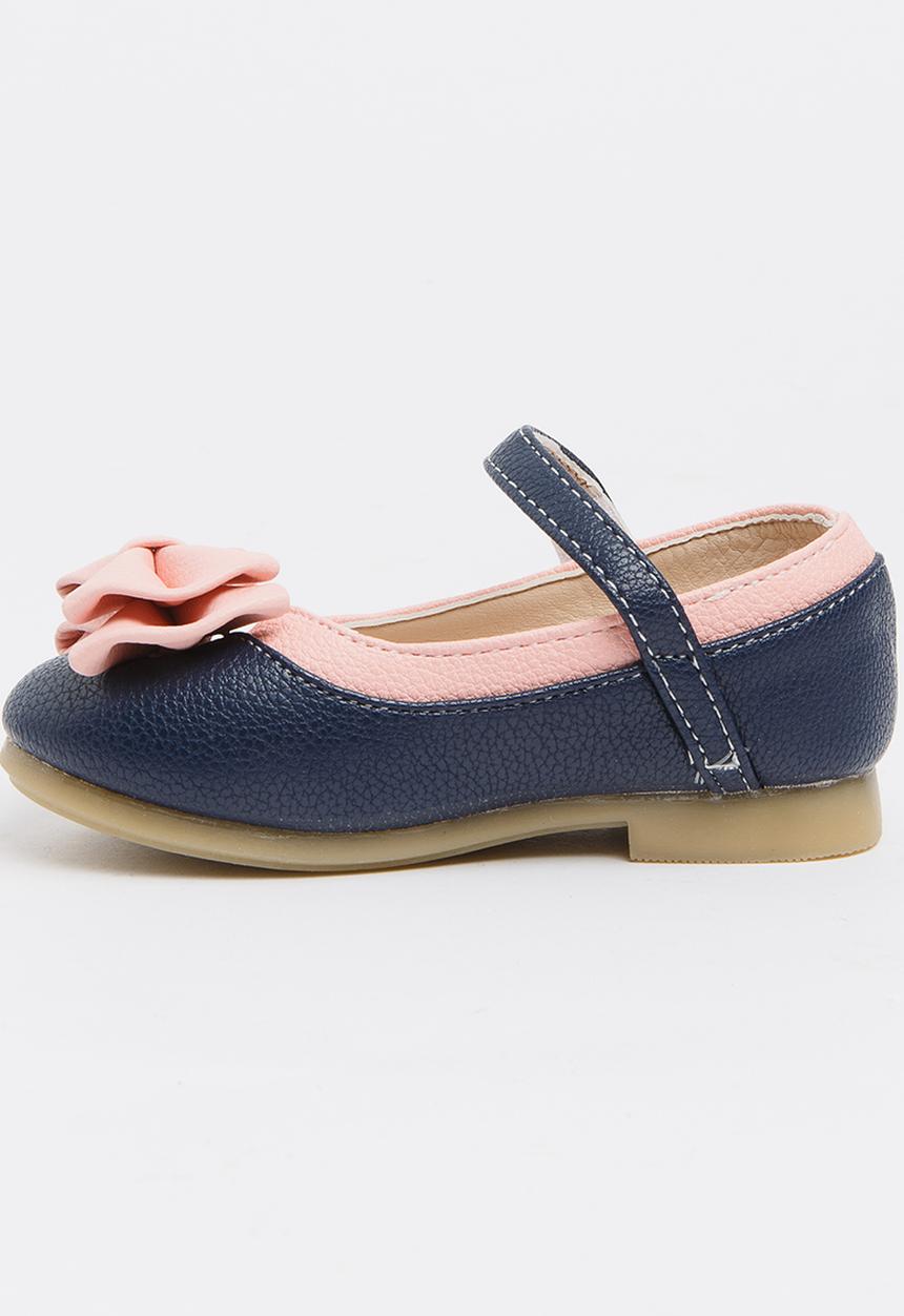 Pop Candy - Two Tone Pumps with Bow Navy
