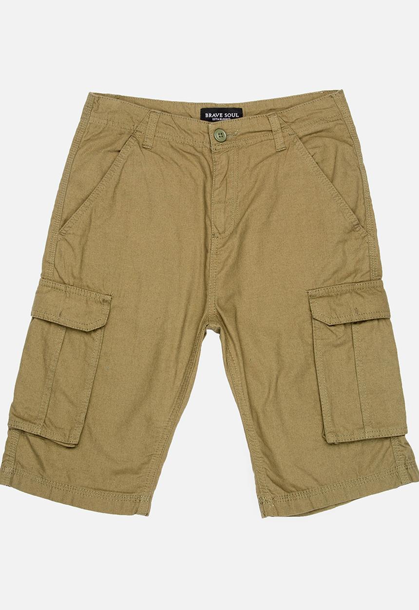 Brave Soul - Canvas Short Khaki Green