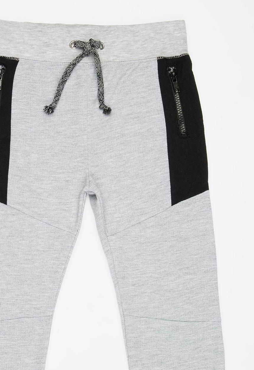 See-Saw - Zip Detail Fleece Jogger Grey Melange