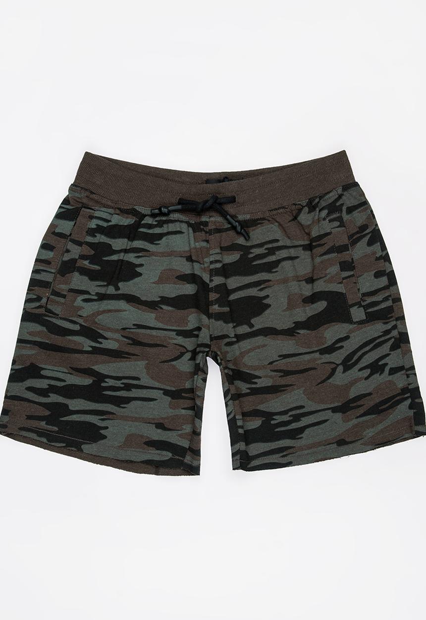 Brave Soul - Printed Shorts Dark Green