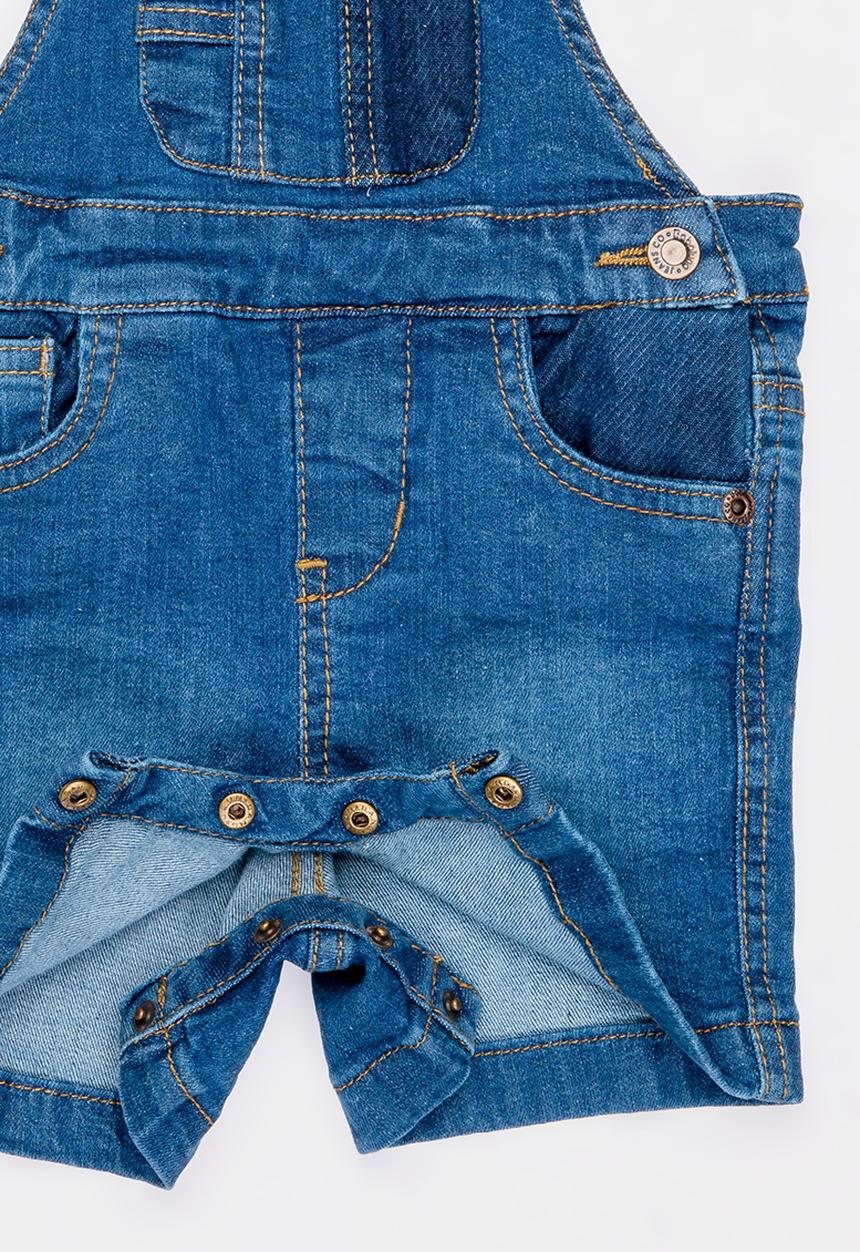 MINOTI - Tide Denim Colour-block Bibshort Dungaree Blue