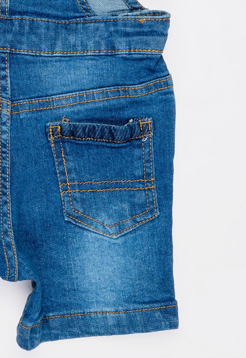 MINOTI - Tide Denim Colour-block Bibshort Dungaree Blue