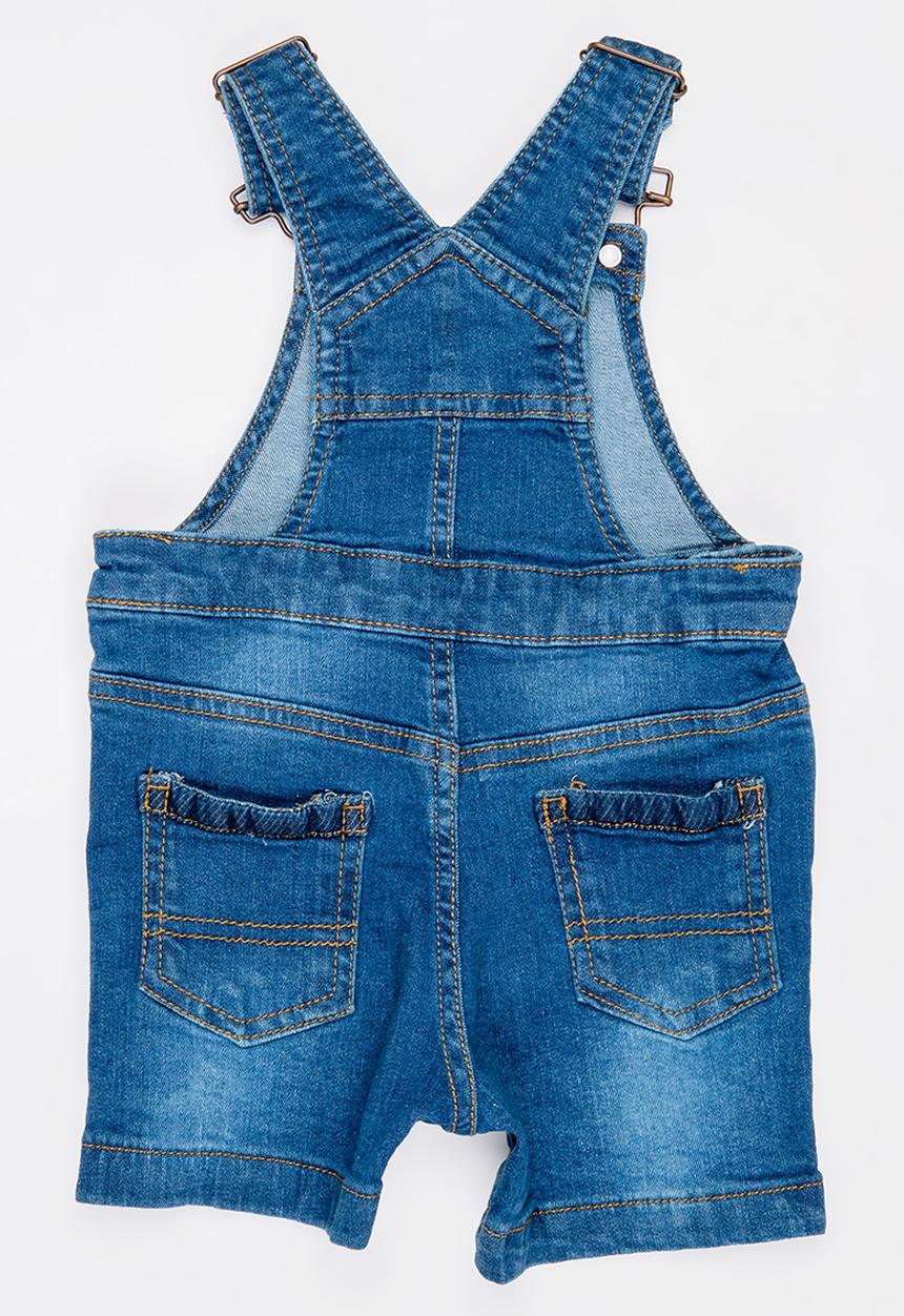 MINOTI - Tide Denim Colour-block Bibshort Dungaree Blue
