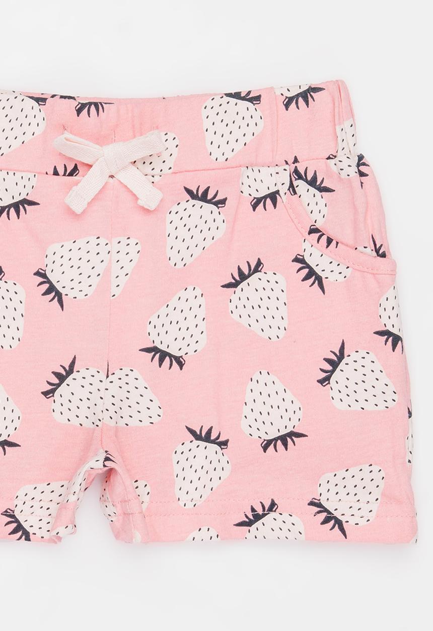 Pop Candy - Strawberry Knit Shorts Mid Pink