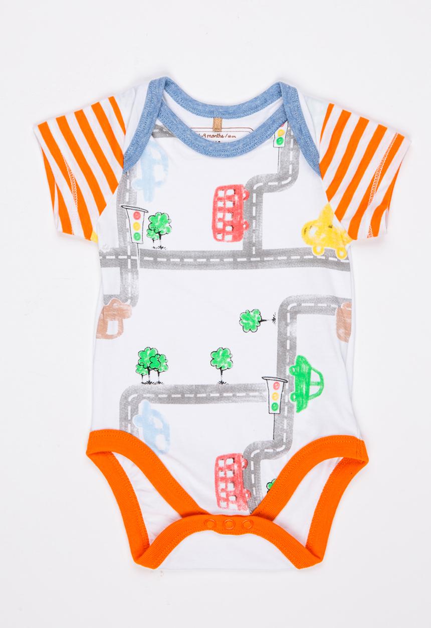 Soobe - Short Sleeve Printed  Bodysuit White