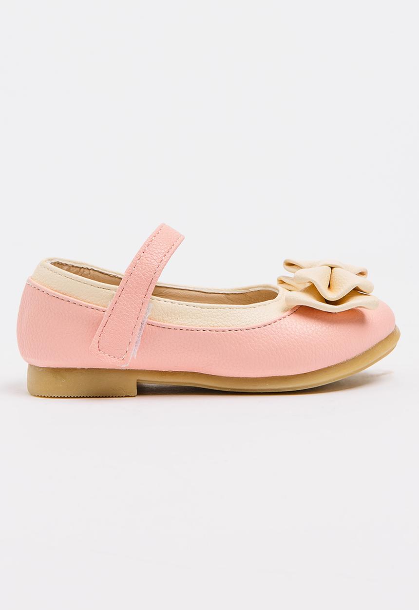 Pop Candy - Two Tone Pump With Bow Pale Pink