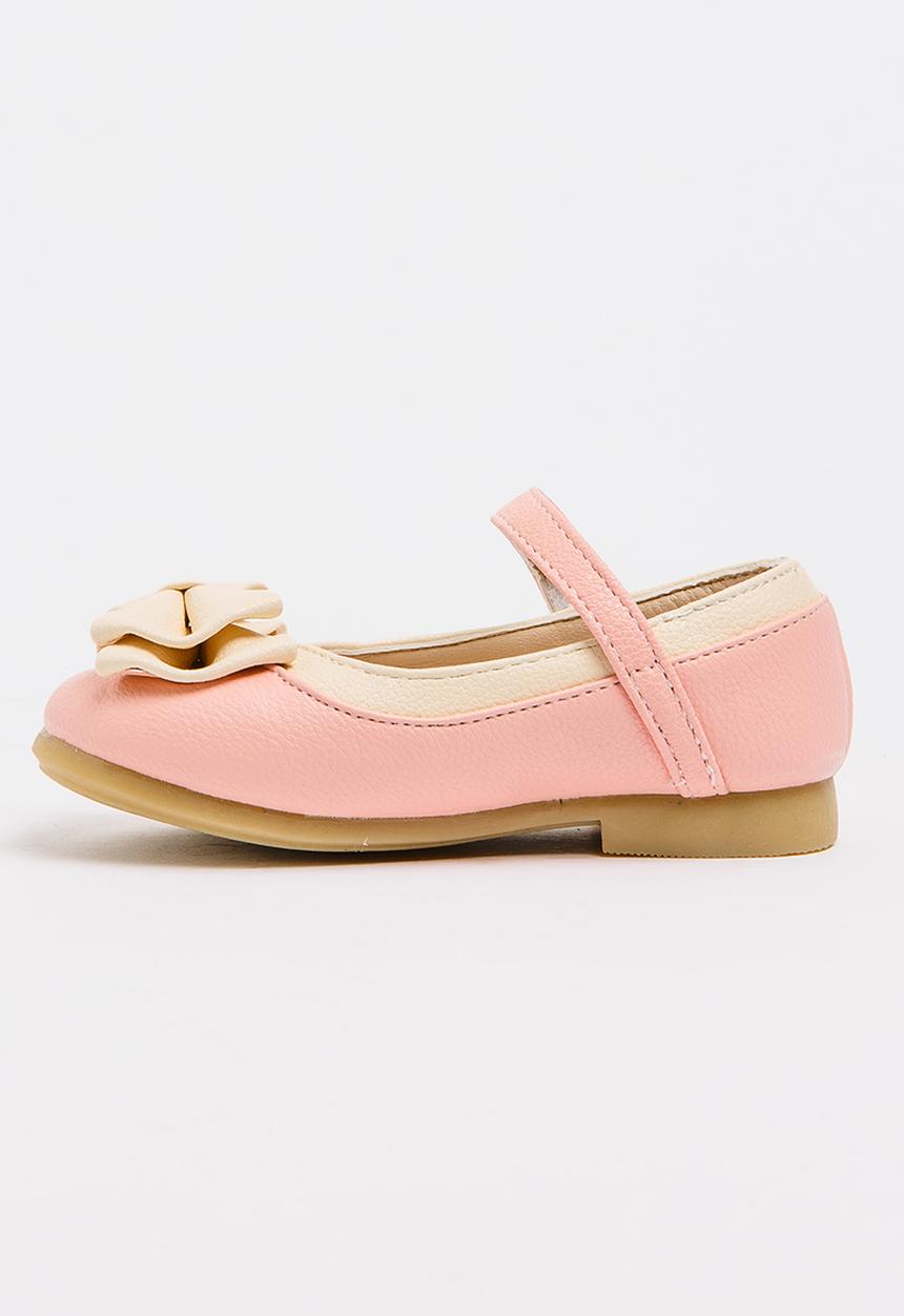 Pop Candy - Two Tone Pump With Bow Pale Pink