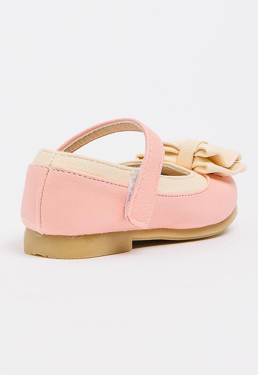 Pop Candy - Two Tone Pump With Bow Pale Pink