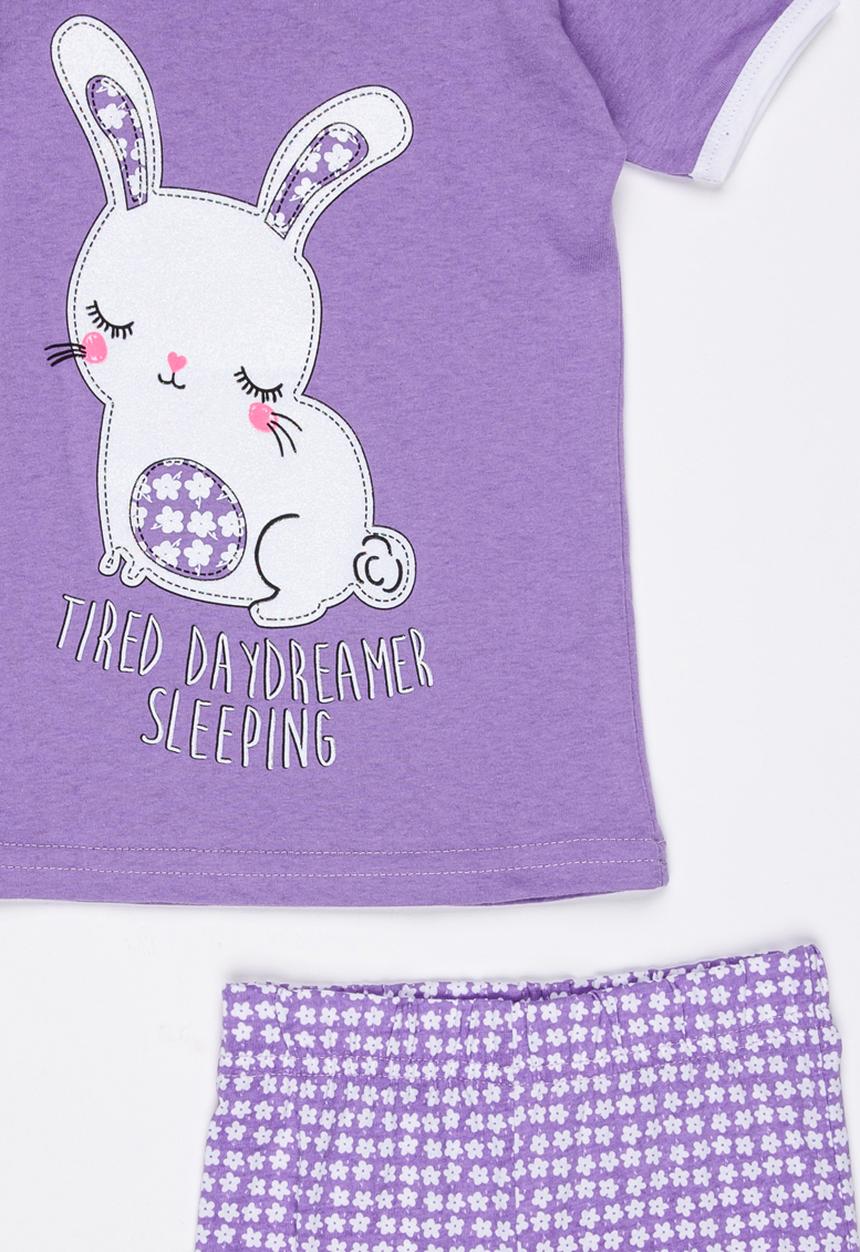 Twin Clothing - Bunny Pj Set Mid Purple