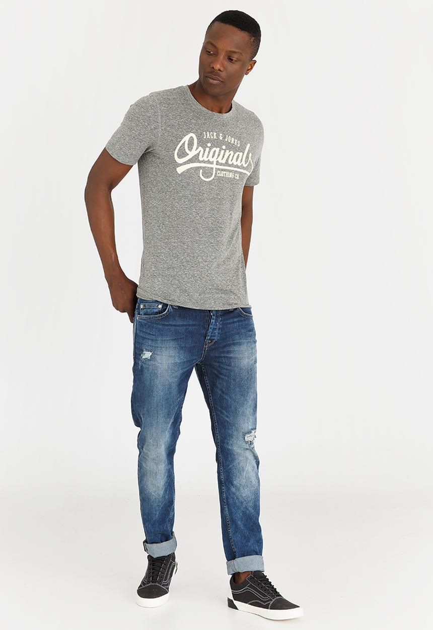 Jack & Jones - Jolla Crew Neck Tee Grey