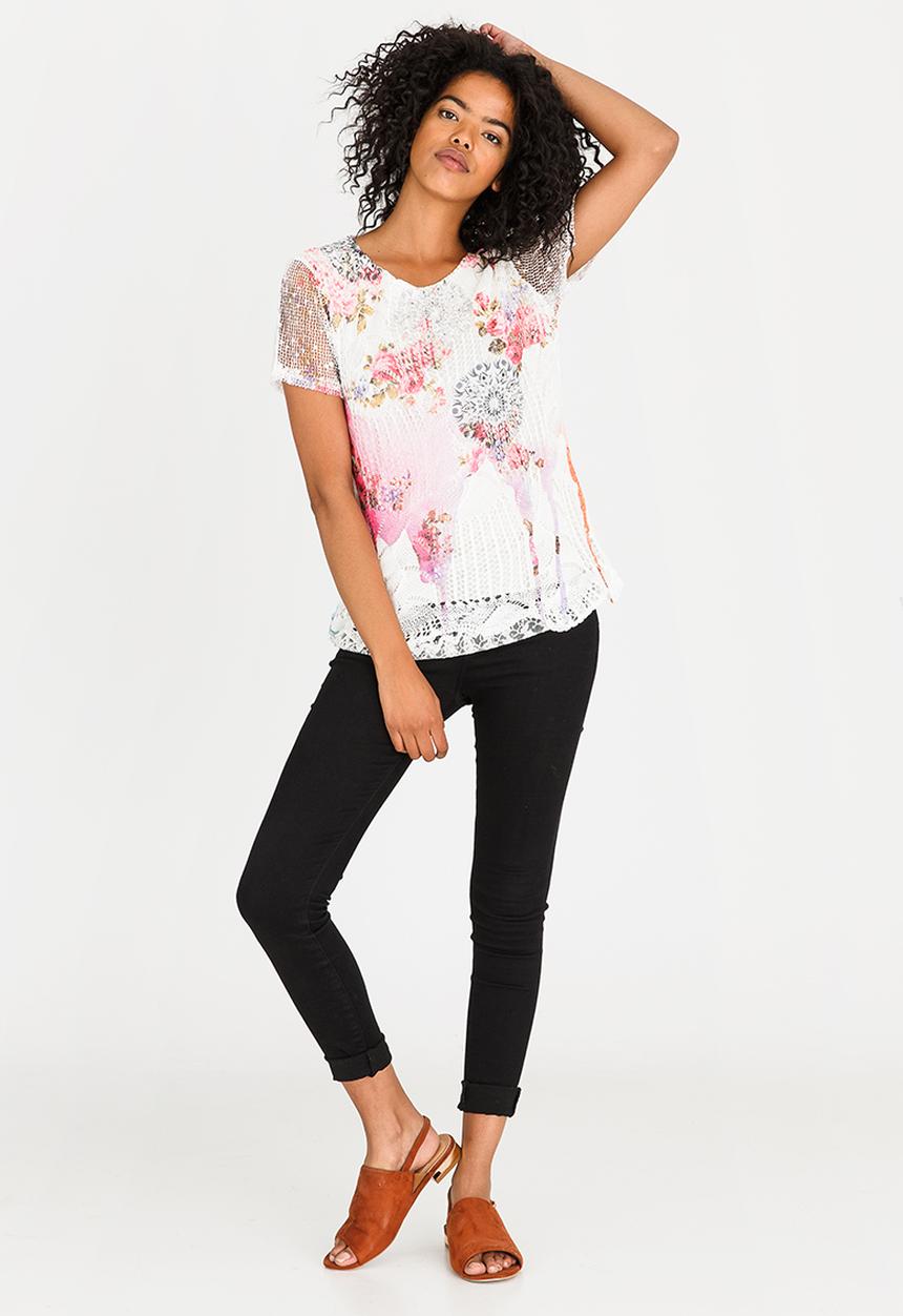 Revenge - Patterned Top White