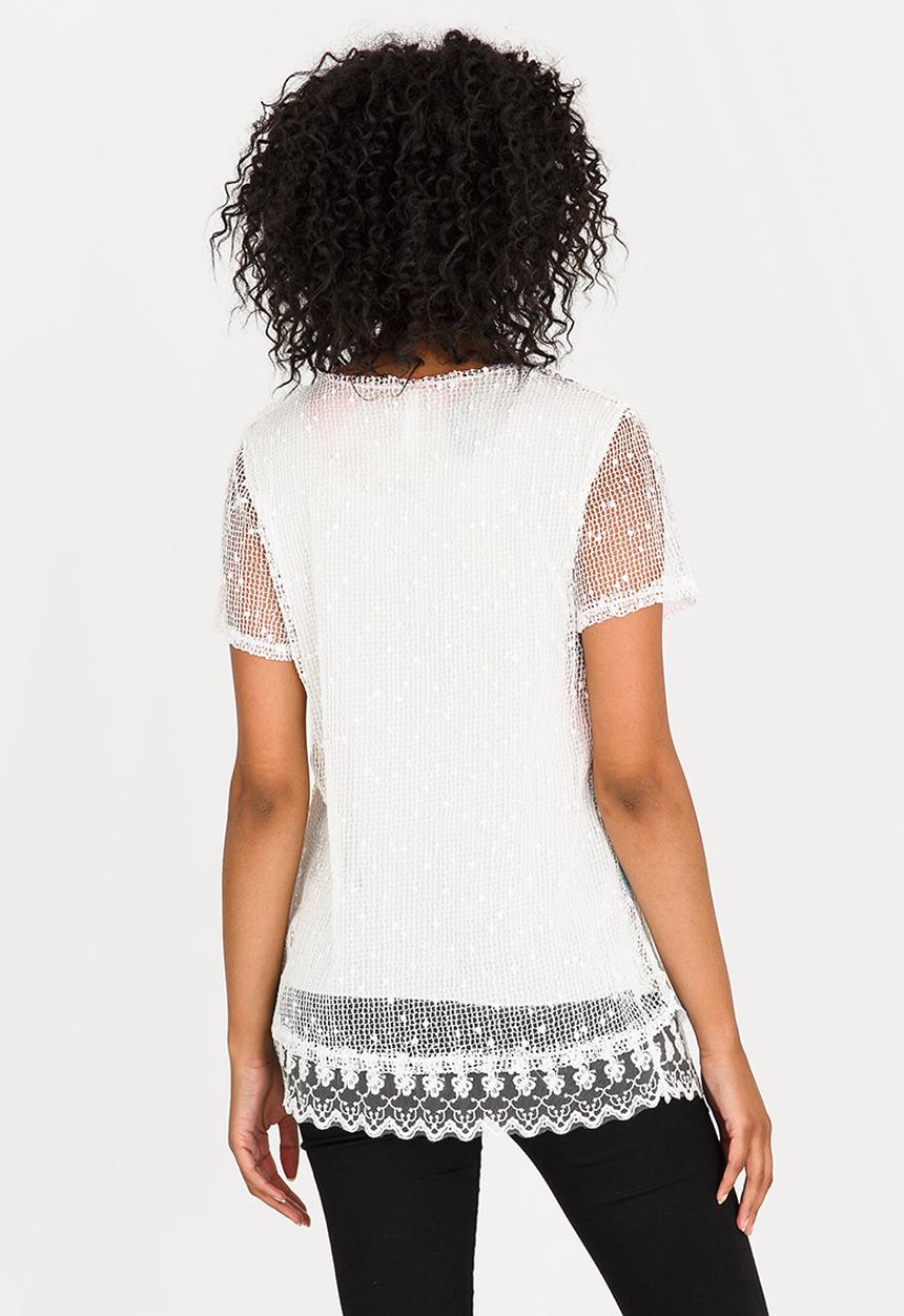 Revenge - Patterned Top White