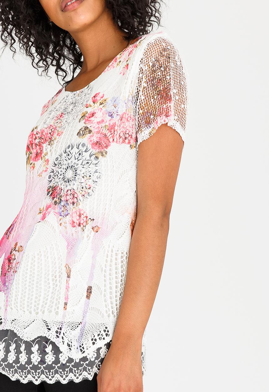 Revenge - Patterned Top White
