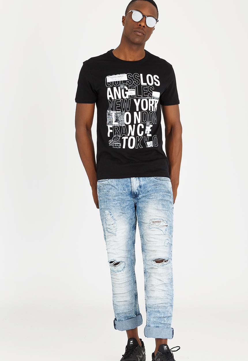 GUESS - Basic City Logo Crew Tee Black