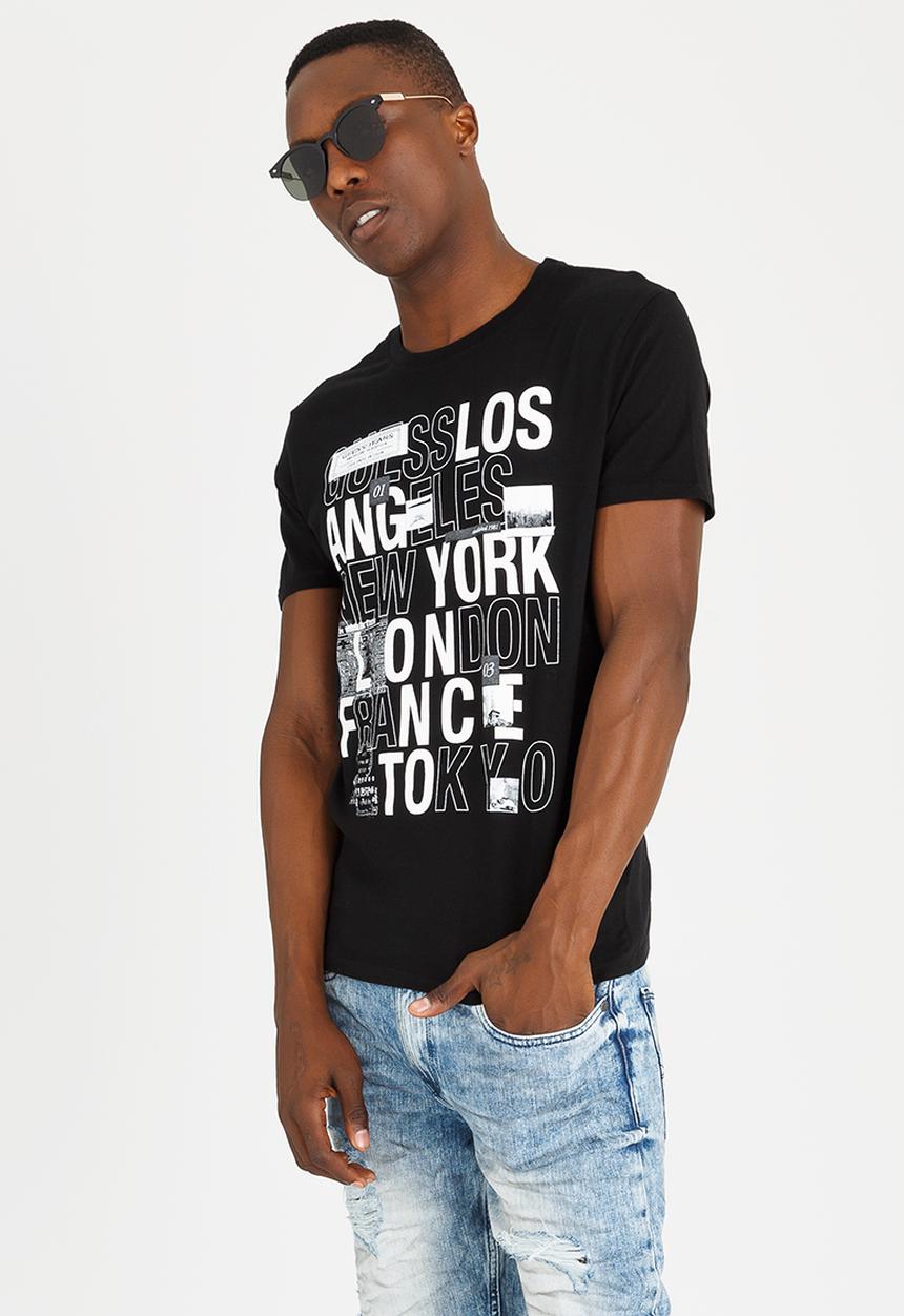 GUESS - Basic City Logo Crew Tee Black