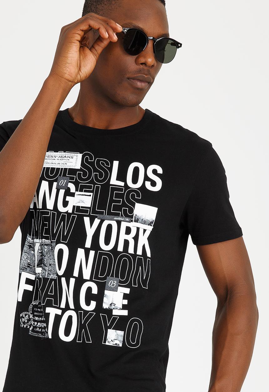GUESS - Basic City Logo Crew Tee Black