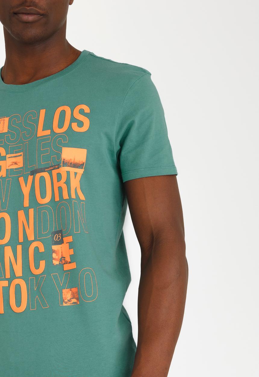GUESS - Basic City Logo Crew Tee Mid Blue