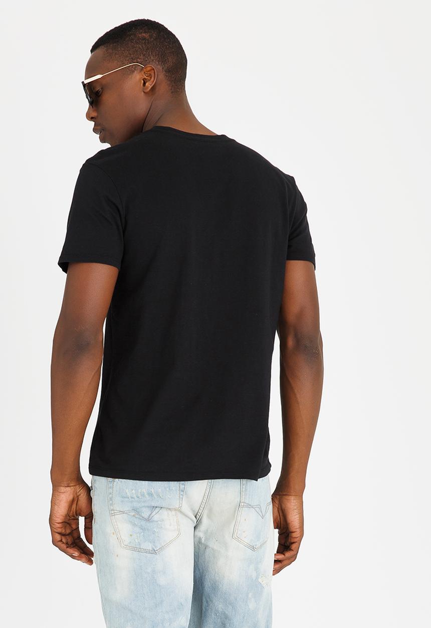 GUESS - Basic Lines Scoop Tee Black