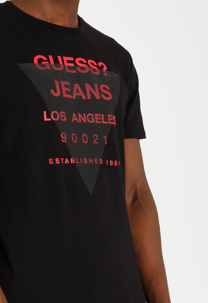 GUESS - Basic Maze Tri Logo Tee Black