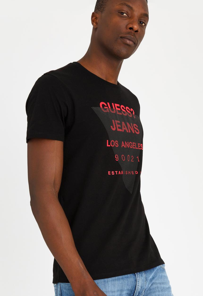 GUESS - Basic Maze Tri Logo Tee Black
