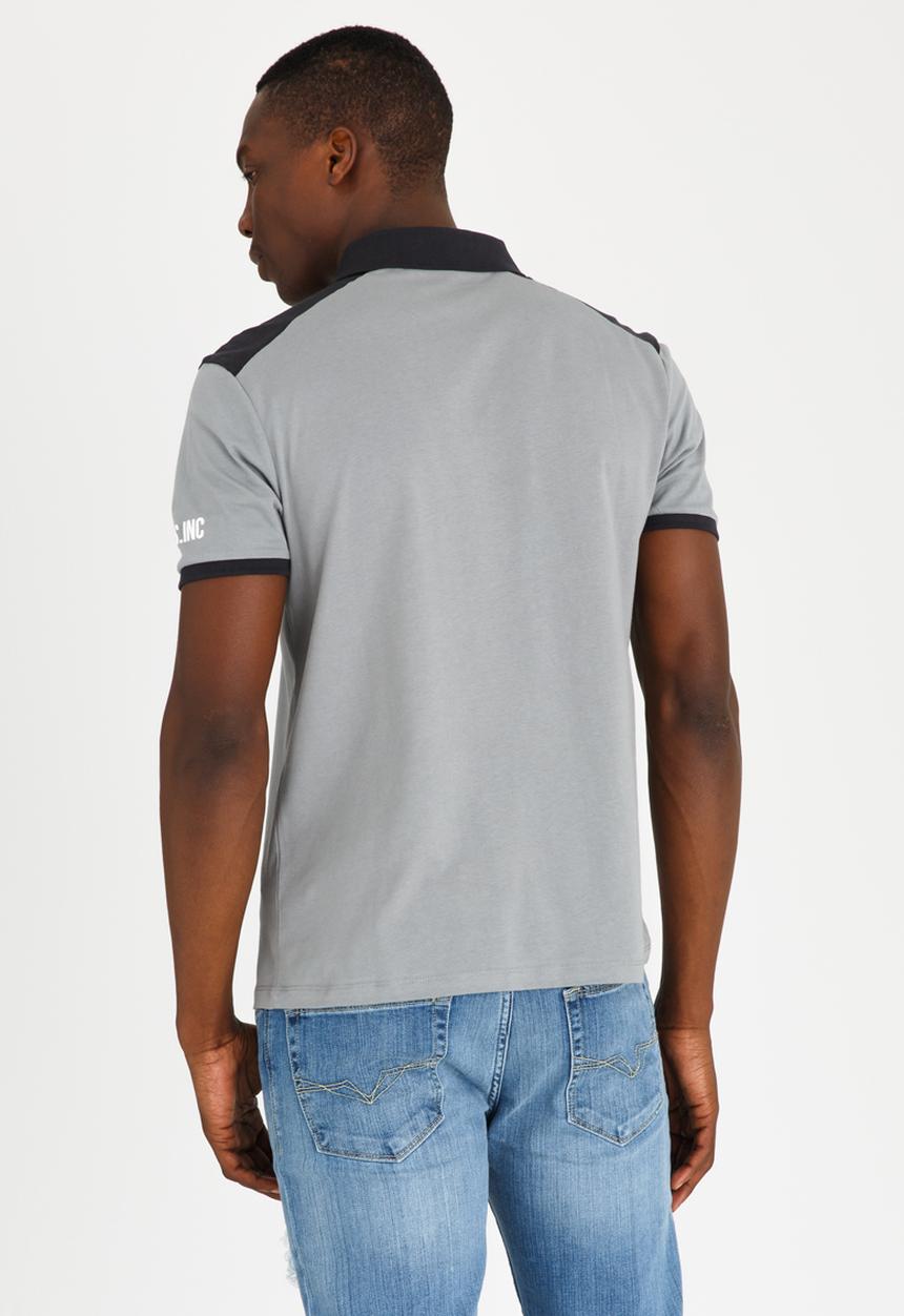 GUESS - Two Colour Panel Polo Grey