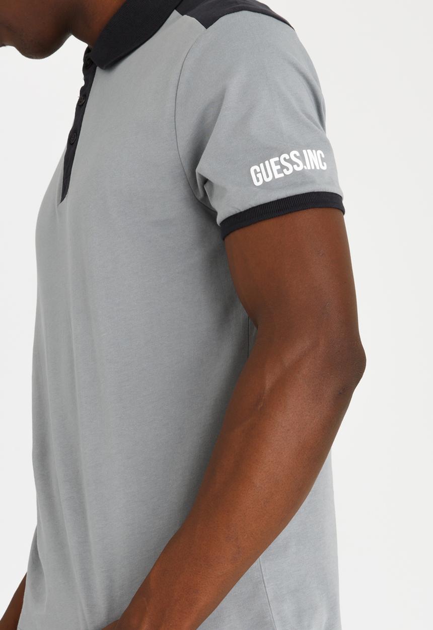GUESS - Two Colour Panel Polo Grey