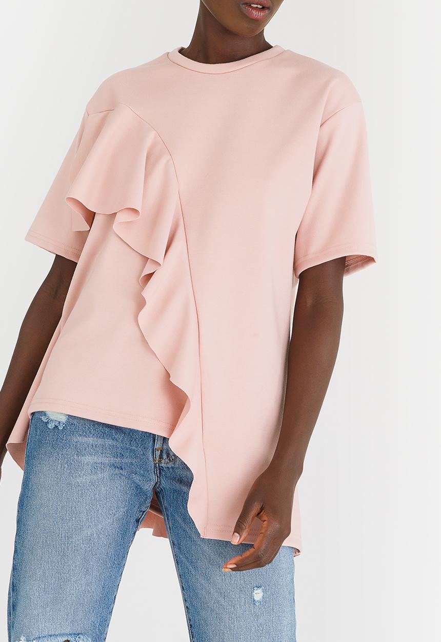 STYLE REPUBLIC - Oversized Frill T-shirt Pale Pink