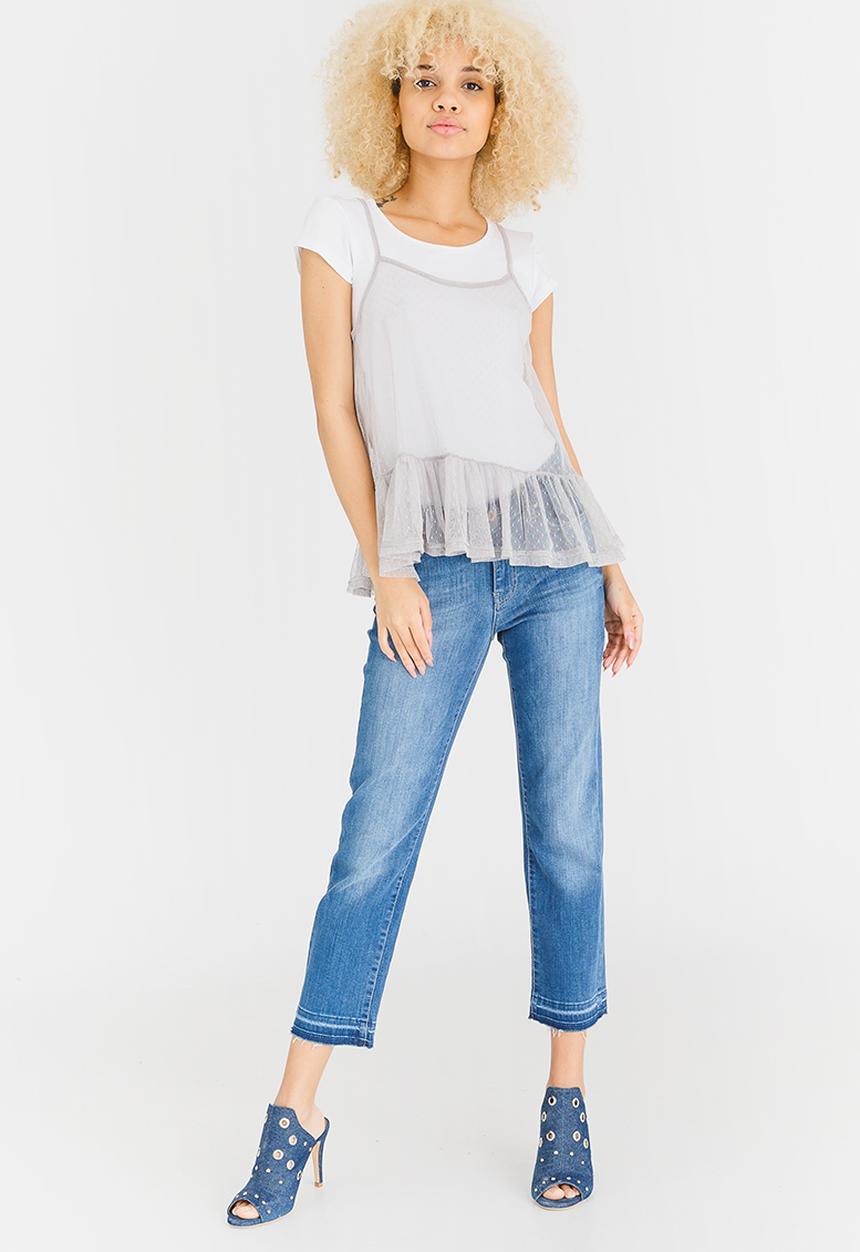 c(inch) - Two-piece T-shirt Top Grey