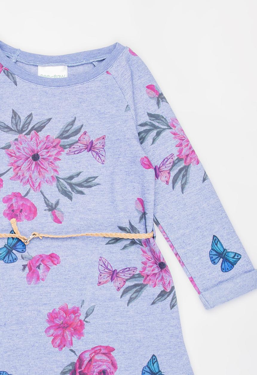 See-Saw - Belted Sweatshirt Dress Multi-colour