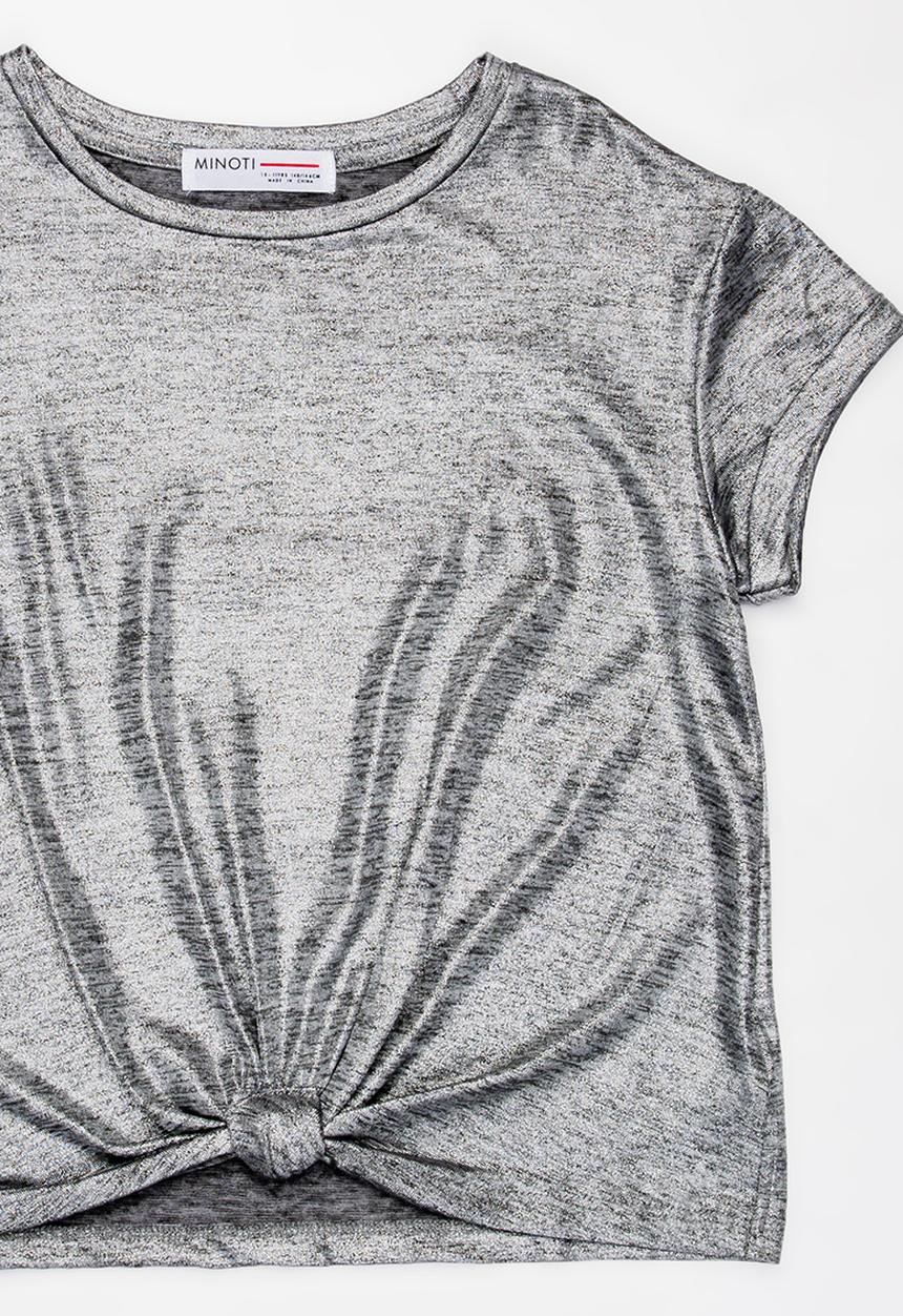MINOTI - Shimmer Front Knot Top Silver