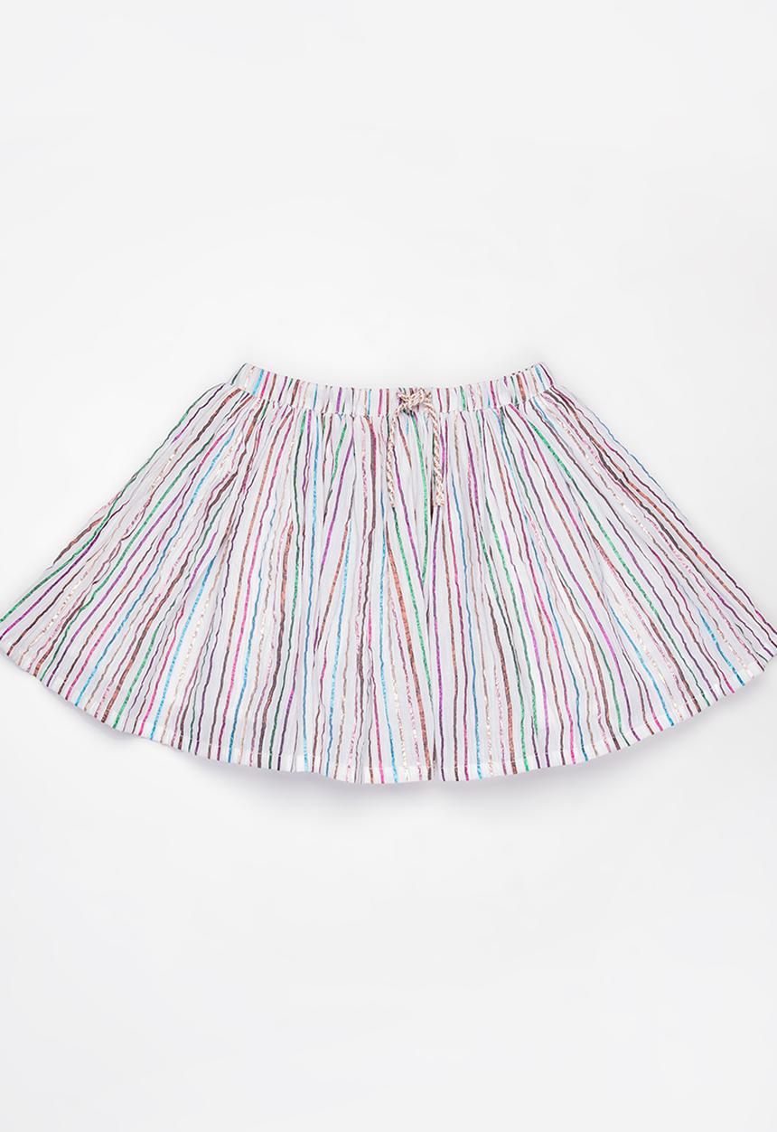 MINOTI - Palm Crinkle Stripe Skirt Multi-colour