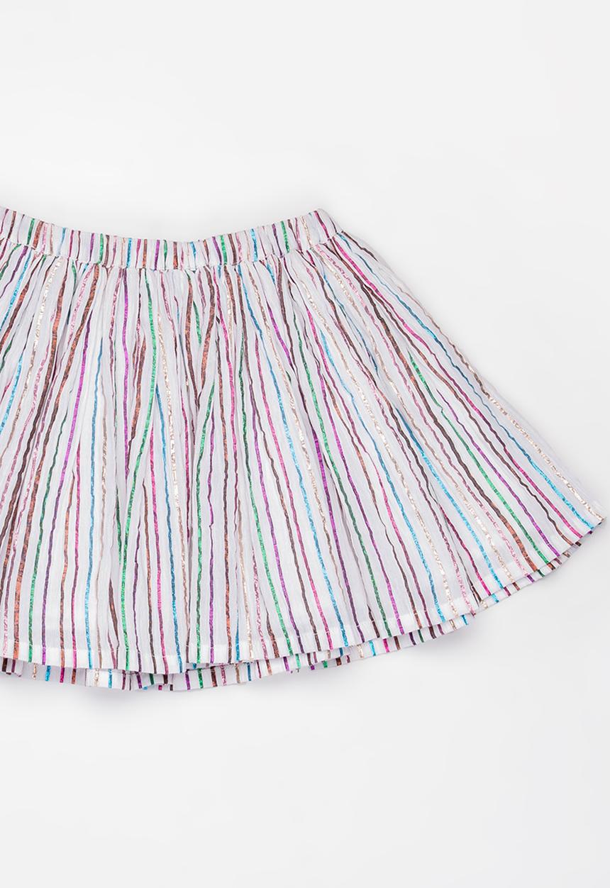 MINOTI - Palm Crinkle Stripe Skirt Multi-colour