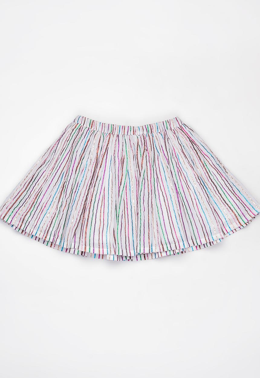 MINOTI - Palm Crinkle Stripe Skirt Multi-colour