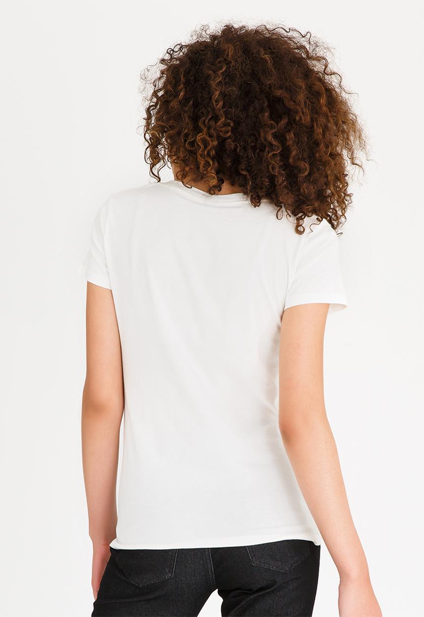 JEEP - Butterfly Printed V-neck Tee White
