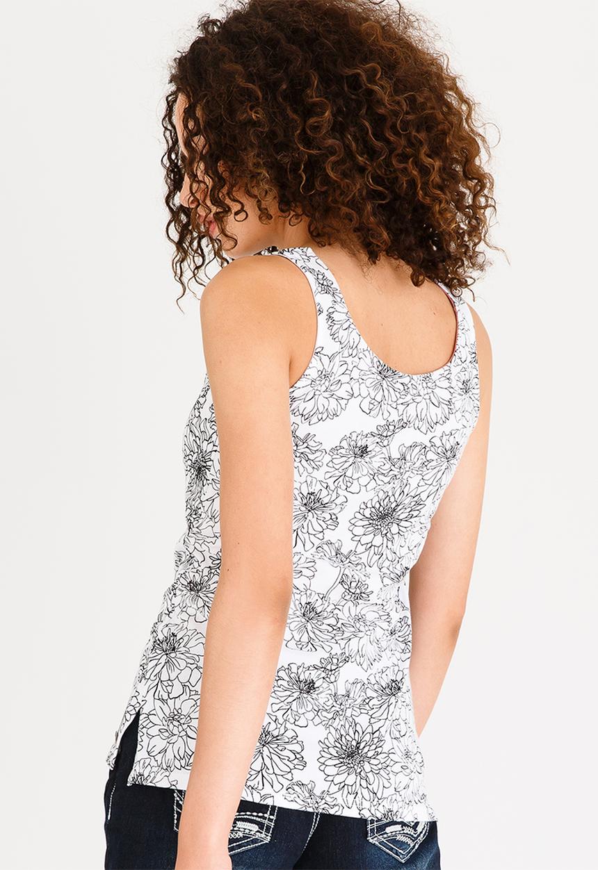 JEEP - Floral Printed Vest Black and White