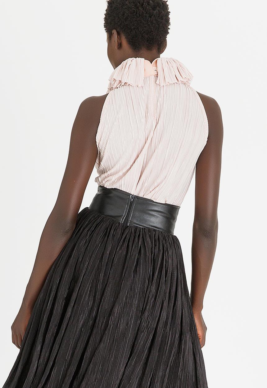 Sober - Asa Frill Neck Top Pale Pink
