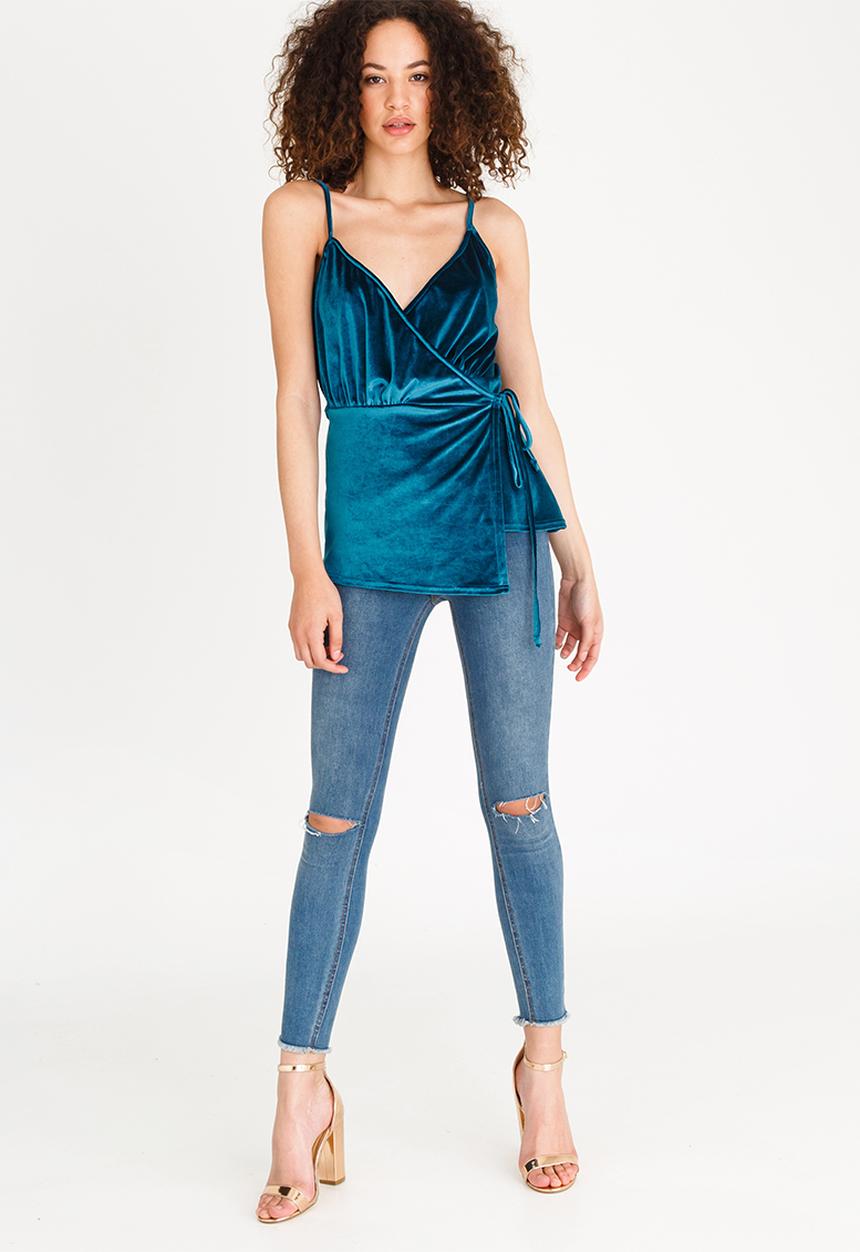 STYLE REPUBLIC - Asymmetrical Cami Mid Blue
