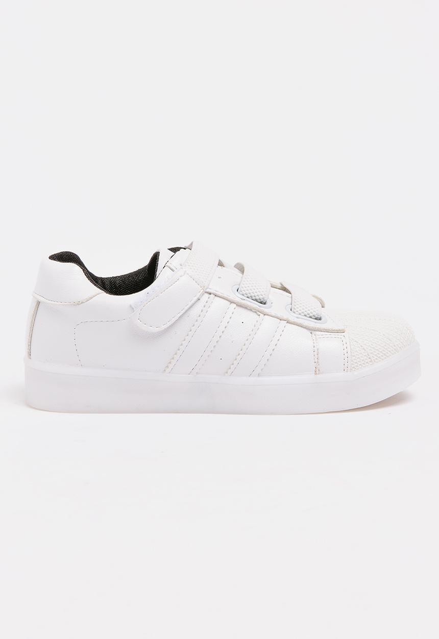 Pop Candy - Boys Light up Sneakers White