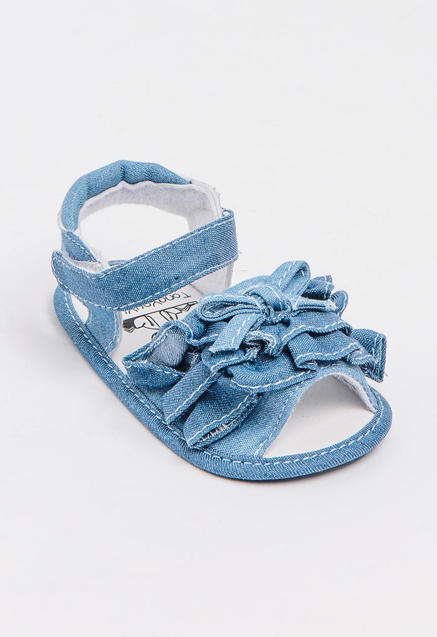 Pop Candy - Denim Ruffle Sandal Dark Blue