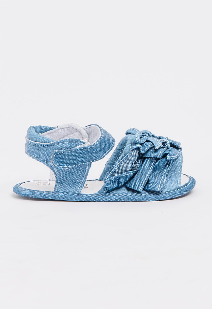 Pop Candy - Denim Ruffle Sandal Dark Blue