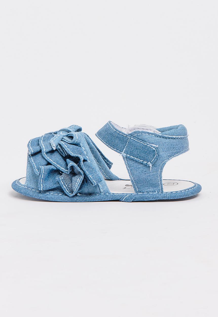 Pop Candy - Denim Ruffle Sandal Dark Blue