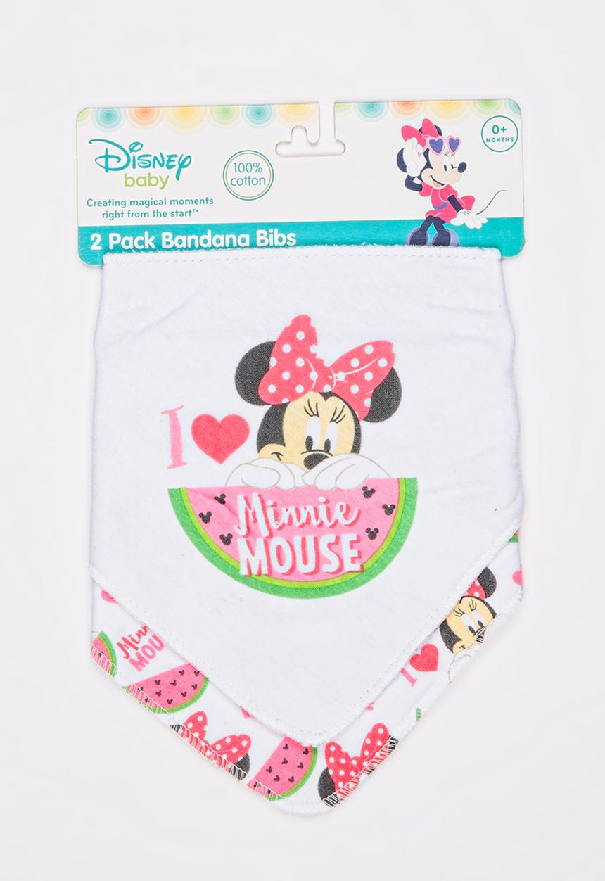 Character Baby - Minnie Mouse 2 Pack Bandana Bibs Mid Pink